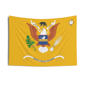 Indoor Wall Tapestries - 1st Battalion, 8th Cavalry Regiment - (Honor and Courage) - Regimental Colors Tapestry