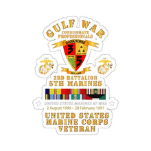 Load image into Gallery viewer, Kiss-Cut Stickers - USMC - Gulf War Veteran - 3rd Bn, 5th Marines w CAR GULF SVC
