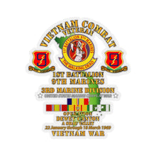 Load image into Gallery viewer, Kiss-Cut Stickers - USMC - 1st Bn 9th Marines - 3rd MarDiv - Operation Dewey Canyon w VN SVC
