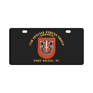 Army - 7th Special Forces Group w Flash - FBNC License Plate