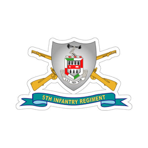 Kiss-Cut Stickers - Army - 5th Infantry Regiment - DUI w Br - Ribbon X 300