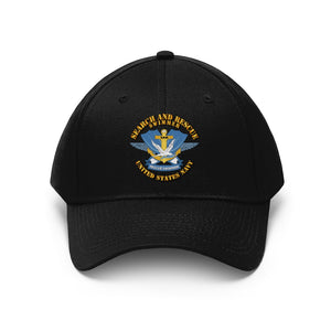 Twill Hat - Navy - Search and Rescue Swimmer  - Hat - Direct to Garment (DTG) - Printed