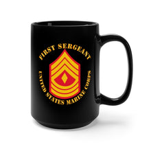 Load image into Gallery viewer, Black Mug 15oz - USMC - First Sergeant  X 300
