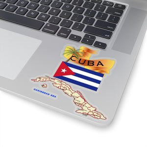 Kiss-Cut Stickers - Cuba - Cuba with Palm and Map X 300
