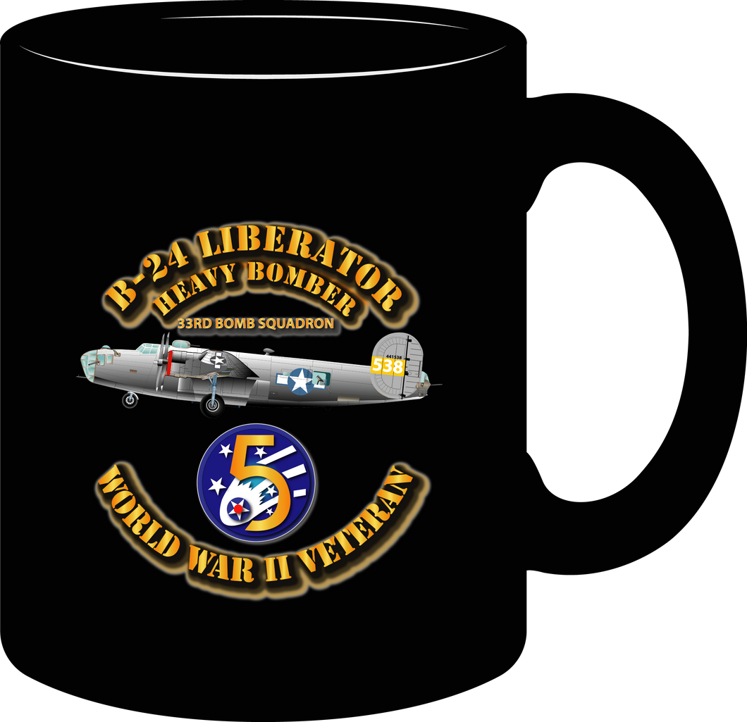 Army Air Corps - 22nd Bomb Group, 33rd Bomb Squadron, 5th Air Force - B-24 Liberator - Mugs