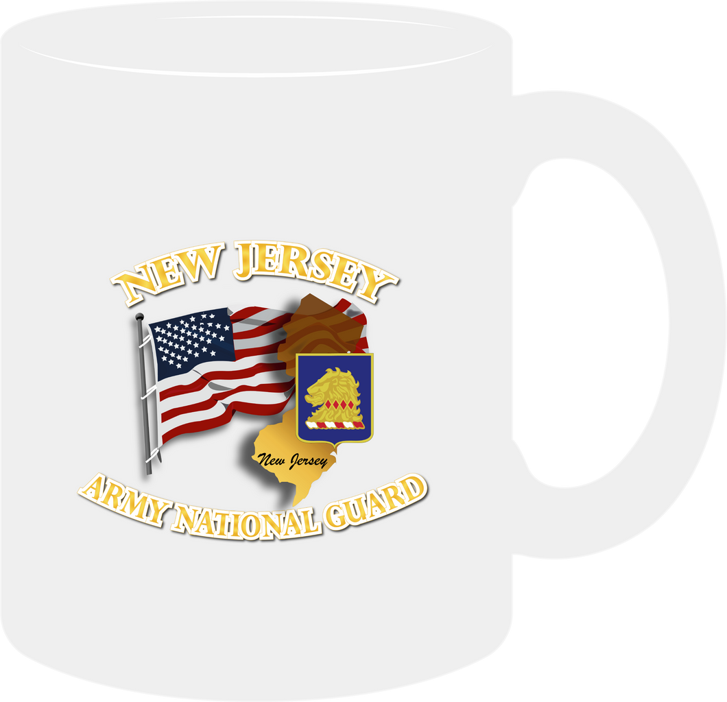 Army National Guard - DUI- ARNG New Jersey w Flag - mug