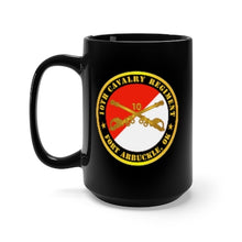 Load image into Gallery viewer, Black Mug 15oz - Army - 10th Cavalry Regiment - Fort Arbuckle, OK w Cav Branch
