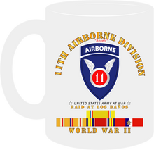 Load image into Gallery viewer, Army - 11th Airborne Division - Raid at Los Baños - World War II with Pacific Service Ribbons - Mug
