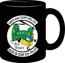 Load image into Gallery viewer, Army - 180th Assault Support Helicopter Company - Big Windy - God is Co-Pilot - Mug
