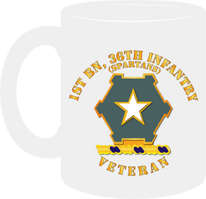 Army - 1st Battalion 36th Infantry Distinctive Unit Insignia - Spartans - Veteran - Mug