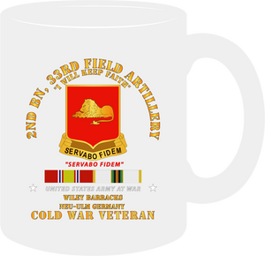 Army - 2nd Battalion 33rd Field Artillery - New Ulm Germany with Cold War Service Ribbons - Mug