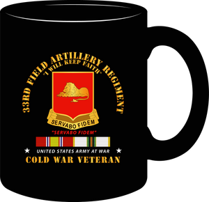 Army - 33rd Field Artillery Regiment, with Cold War, Vietnam Service Ribbon - Mug