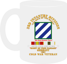 Load image into Gallery viewer, Army - 3rd Infantry Division - Right of Passage - Germany with Cold War Service Ribbons - Mug -
