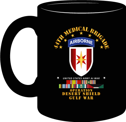 Army - 44th Medical Brigade - Desert Shield with Service Ribbons - Mug