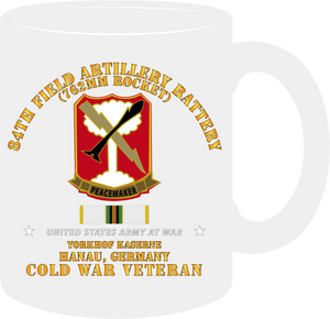 Army - 84th Field Artillery Rocket Battery - Hanau Germany with COLD Service Ribbons - Mug