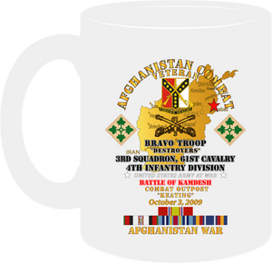 Army - Battle Kamdesh COP Keating - 61st Cavalry with AFGHANISTAN Service Ribbons - Mug