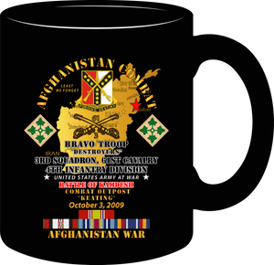 Army - Battle Kamdesh COP Keating - 61st Cavalry with AFGHANISTAN Service Ribbons - Forget - Mug