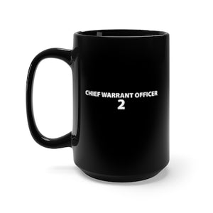 Black Mug 15oz - Army - Emblem - Warrant Officer - CW2 - TEXT Only X 300