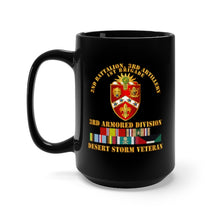 Load image into Gallery viewer, Black Mug 15oz - Army - 2nd Bn, 3rd Artillery - 3rd Armored Div - Desert Storm Veteran
