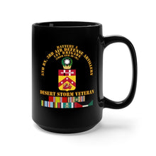 Load image into Gallery viewer, Black Mug 15oz - Army - A Btry, 5th Bn, 3rd ADA - Desert Storm Veteran
