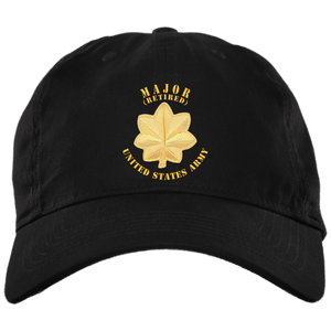 Army - Major - MAJ - Retired - V1 BX001 Embroidered Brushed Twill Unstructured Dad Cap