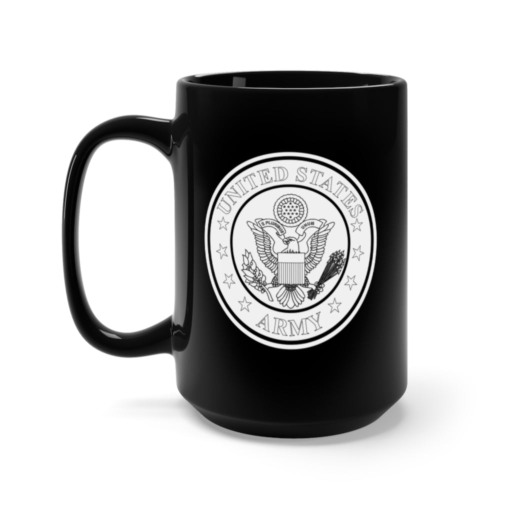 Black Coffee Mug 15oz - Emblem - United States Army - BW X 300