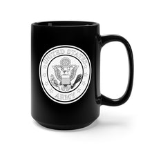 Load image into Gallery viewer, Black Coffee Mug 15oz - Emblem - United States Army - BW X 300
