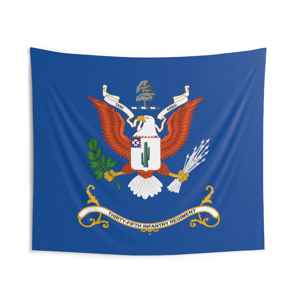 Indoor Wall Tapestries - 35th Infantry Regiment - Take Arms! - Regimental Colors Tapestry