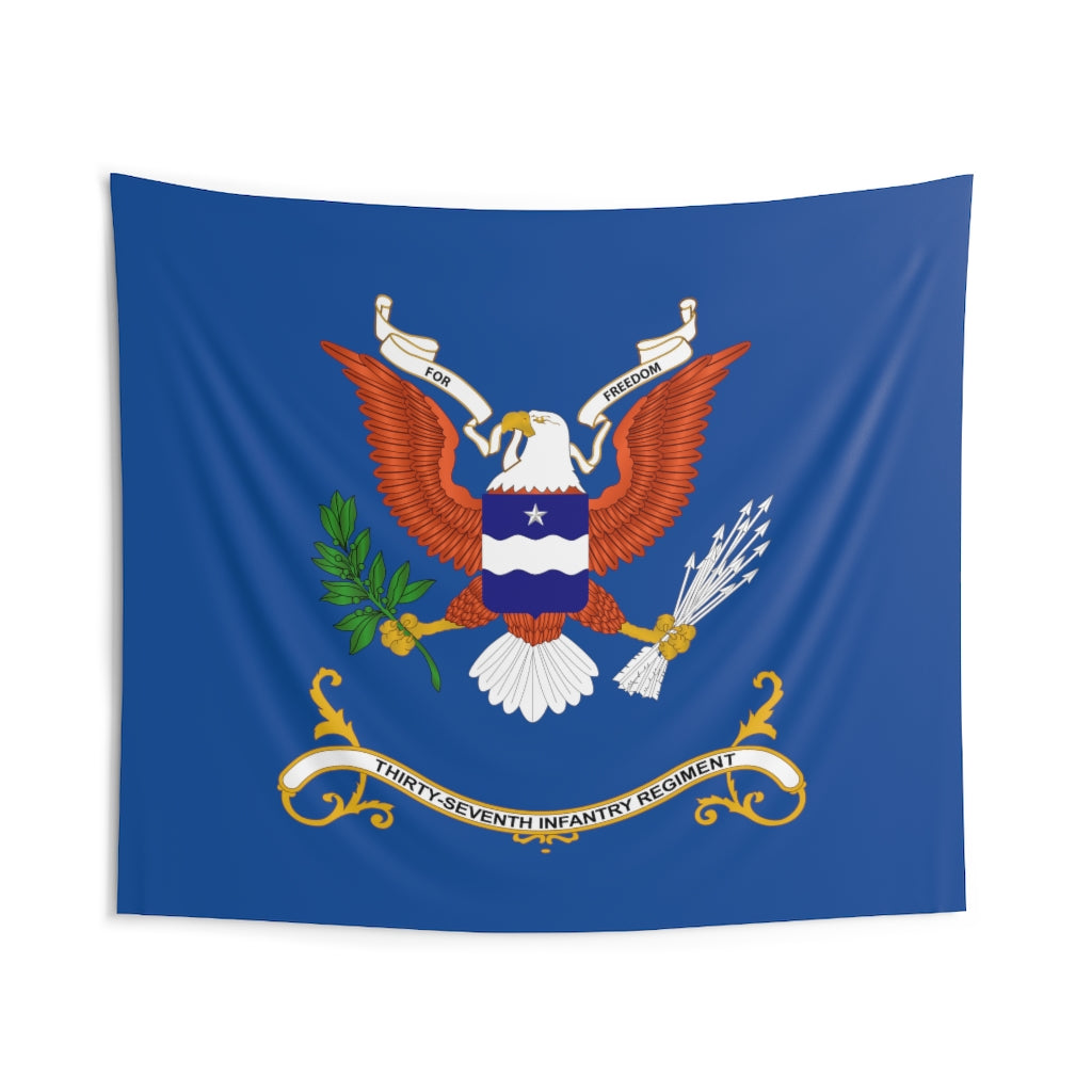 Indoor Wall Tapestries - 37th Infantry Regiment - For Freedom - Regimental Colors Tapestry
