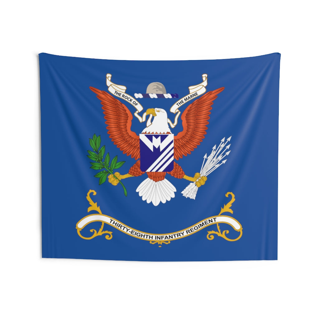 Indoor Wall Tapestries - 38th Infantry Regiment - The Rock of the Marne - Regimental Colors Tapestry