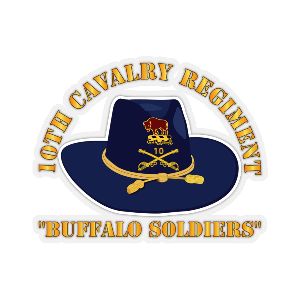 Kiss-Cut Stickers - Army - 10th Cavalry Regiment w Cav - Buffalo Soldiers