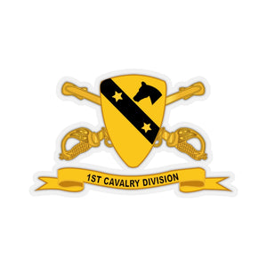 Kiss-Cut Stickers - Army - 1st Cavalry Division w Br - Ribbon