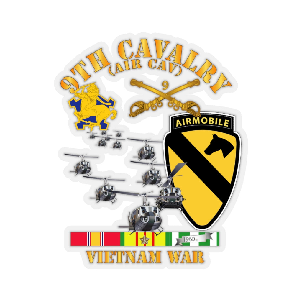 Kiss-Cut Stickers - Army - 9th Cavalry (Air Cav) - 1st Cav Division w SVC