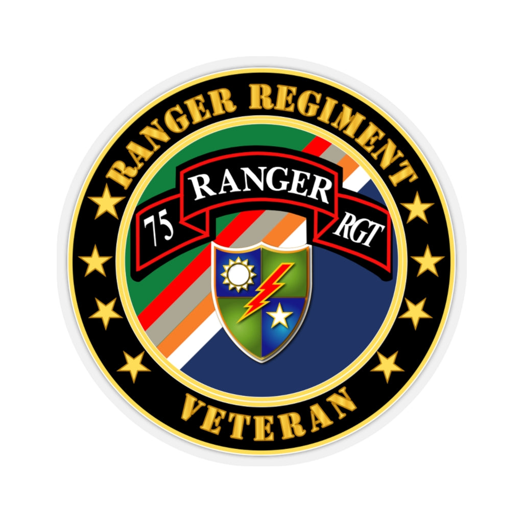Kiss-Cut Stickers - Army - Ranger Regiment Veteran - Scroll - DUI