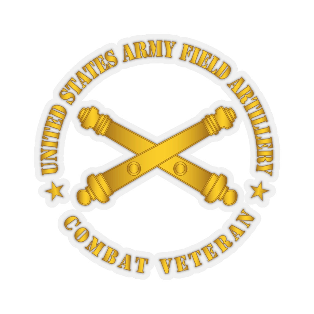 Kiss-Cut Stickers - Army - US Army Field Artillery Combat Veteran w Branch wo Txt