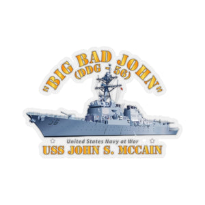 Kiss-Cut Stickers - Navy - Destroyer - USS John S McCain - Big Bad John