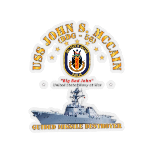 Kiss-Cut Stickers - Navy - Destroyer - USS John S McCain - Ship