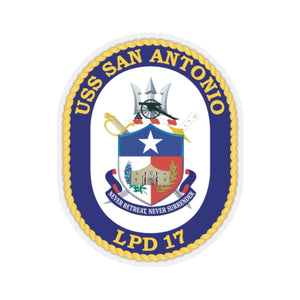 Kiss-Cut Stickers - Navy - USS San Antonio (LPD-17) wo Txt X 300