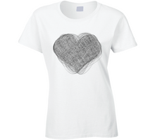 Load image into Gallery viewer, HEART SCRIBBLE - VALENTINE - Ladies T Shirt
