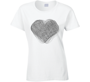 HEART SCRIBBLE - VALENTINE - Ladies T Shirt