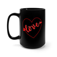 Load image into Gallery viewer, Black Mug 15oz - Love Heart - VALENTINE
