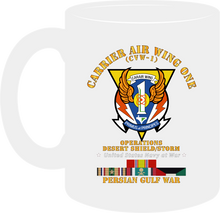 Load image into Gallery viewer, Navy - Carrier Air Wing One - Gulf War with Service Ribbons - Mug
