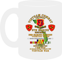 Load image into Gallery viewer, United States Marines Corps - 9th Marine Regiment - 3rd Marine Division - Operation Dewey Canyon with Vietnam Service Ribbons - Mug
