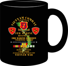 Load image into Gallery viewer, United States Marines Corps - 9th Marine Regiment - 3rd Marine Division - Operation Dewey Canyon with Vietnam Service Ribbons - Mug
