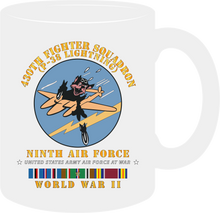 Load image into Gallery viewer, United States Army Air Forces - 430th Fighter Squadron - P38 Lightning - 9th Air Force - World War II with EUR Service Ribbons - Mug
