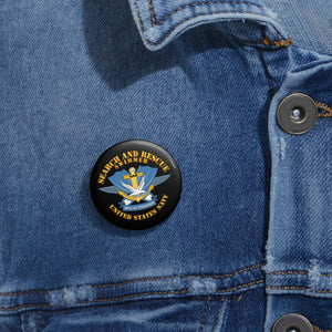 Custom Pin Buttons - Navy - Search and Rescue Swimmer