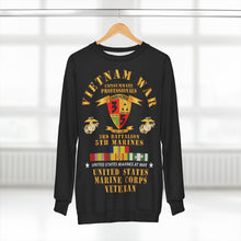 Load image into Gallery viewer, AOP Unisex Sweatshirt - USMC - Vietnam War Veteran - 3rd Bn, 5th Marines w CAR VN SVC
