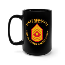 Load image into Gallery viewer, Black Mug 15oz - USMC - First Sergeant - Veteran X 300
