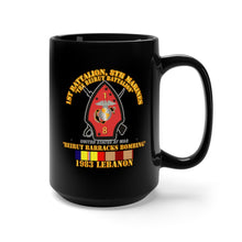 Load image into Gallery viewer, Black mug 15oz -  USMC - 1st Bn, 8th Marines - Beirut barracks bombing w SVC wo NDSM
