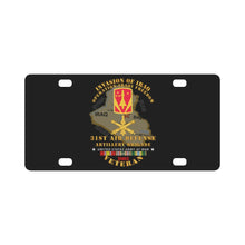 Load image into Gallery viewer, Army - 31st Air Defense Artillery Bde - OIF - Invasion - 2003 w IRAQ SVC Classic License Plate
